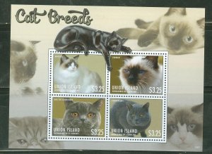 UNION  ISLAND 2013 CAT BREEDS  SHEET  II  MINT NH