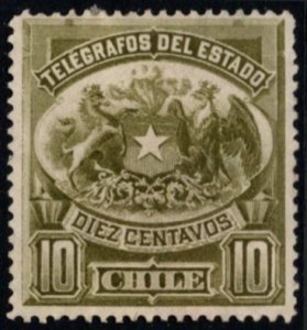 1894 Chile Revenue 10 Centavos Telegraphs Used