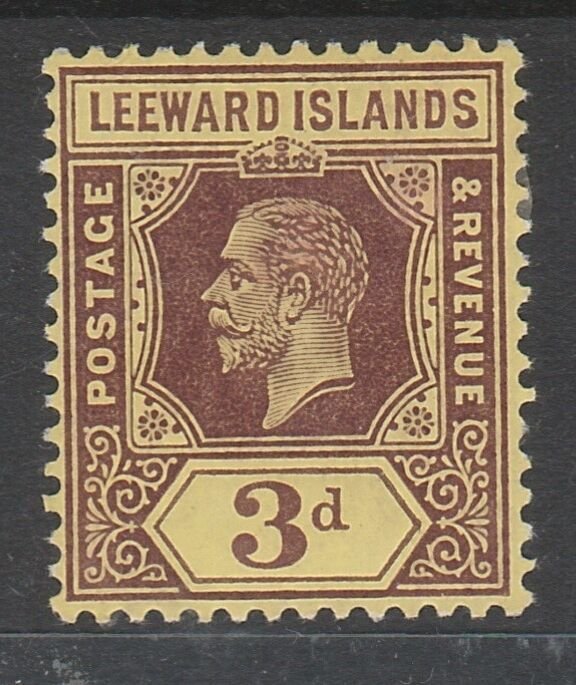 LEEWARD ISLANDS 1912 KGV 3D ON WHITE BACK WMK MULTI CROWN CA