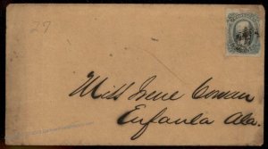 CSA #11 Civil War Confederate Cover Eufaula Alabama 92876