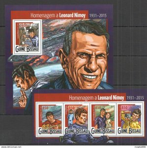 2015 Guinea-Bissau Famous People Leonard Nimoy Kb+Bl ** Stamps St986