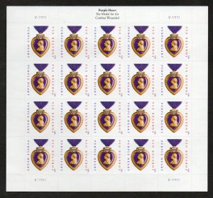 MALACK 4704 Forever Purple Heart Full Sheet, VF OG NH sheet4704