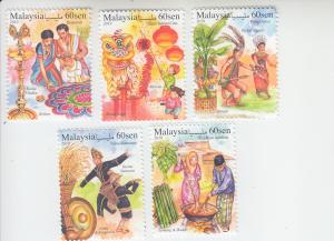 2019 Malaysia Festivals Series III (5) (Scott 1798-1802) MNH