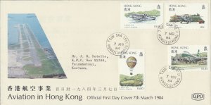 Hong Kong Aviation 1984 Sc# 423-426  SG 450-453  - see details / scans  FDC