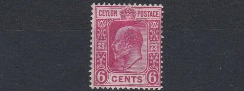 CEYLON  1908          S G  291    6C    CARMINE  MH  