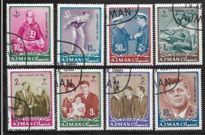 Ajman #19-26 1964 J.F.K. Set complete (U) CV $5.70