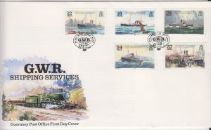 Guernsey 1989 GWR shipping Set of 5,  O(fficial FDC