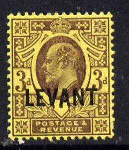 British Levant 1905-12 LEVANT opt on KE7 3d purple on ora...