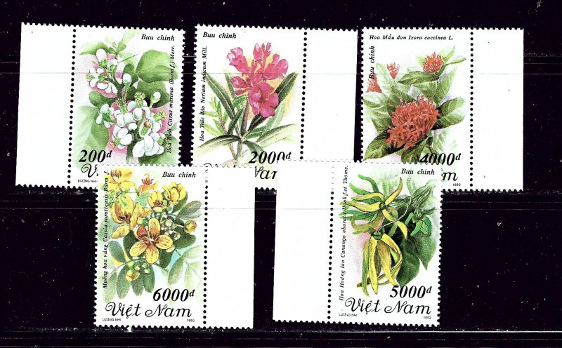 Vietnam 2384-88 MNH 1992 Flowers