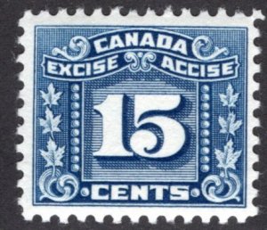 van Dam FX75, 15c blue, MLH, Three Leaf Federal Excise Revenue Tax Canada