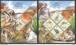 2013 Solomon Islands Australian Fauna Kangaroos #2007-15 1+1 ** Ls094