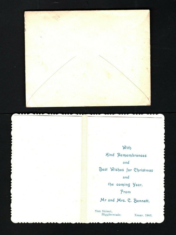 GB Cover Bedfordshire Sandy CHRISTMAS CARD 1903 {samwells-covers}BD2