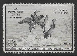 RW18 XF MNH OG 1951 FEDERAL DUCK HUNTING STAMP GADWALL DUCKS (REM RW18-416)