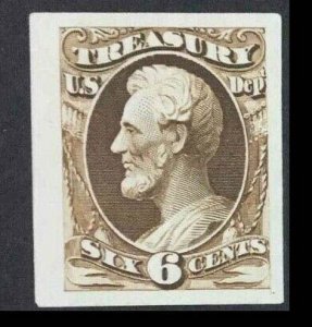 momen: US Stamps #O75P3 PLATE PROOF ON INDIA XF LOT #75415-4