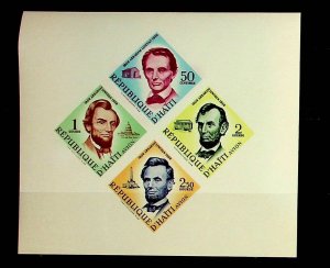 HAITI Sc C144a NH SOUVENIR SHEET OF 1959 - LINCOLN