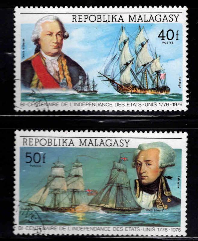 Madagascar Malagasy Scott 525-265 Used CTO  1975 US bicentennial tall ship set