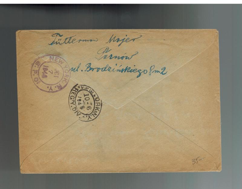 1946 Tarnow Poland Cover to American Federation of Jews