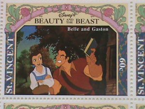 ST.VINCENT  STAMP -DISNEY CARTOON-BEAUTY AND THE BEAST MNH SHEET #2 VERY RARE