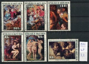 266249 Upper Volta 1977 year used stamps set PAINTINGS Rubens