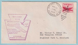 GREATER PITTSBURG AIRPORT 1952 DEDICATION COVER - CV065