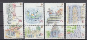 J45800 JL stamps 1991 singapore mnh set #588-95 pairs