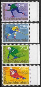 LIECHTENSTEIN 1975 WINTER OLYMPICS INNSBRUCK Set Sc 576-579 MNH