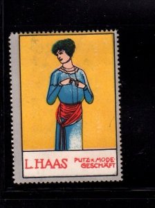 German Advertising Stamp - L. Haas Cleaning & Fashion Store