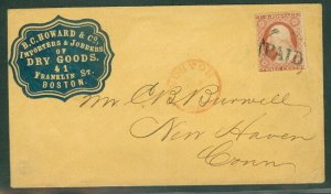 1850’s B.C. Howard & Co, Importers & Jobbers Dry Goods advertising cover Boston