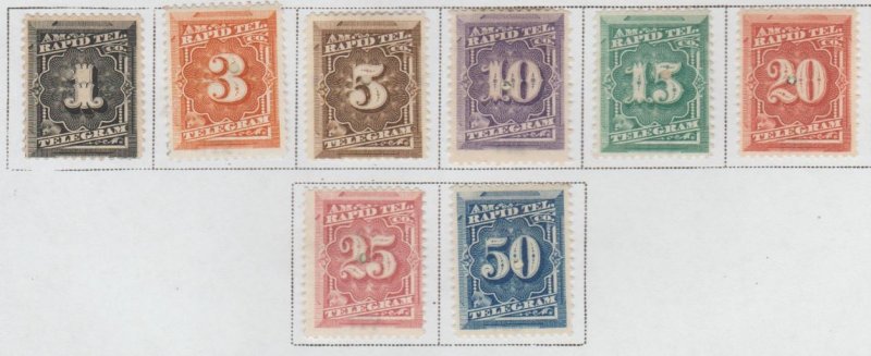 U.S. Scott #1T1-1T8 Telegraph Revenue Stamp - Mint Set