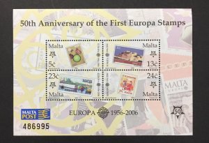 Malta 2006 #1232 S/S, Europa 50th Anniversary, MNH.