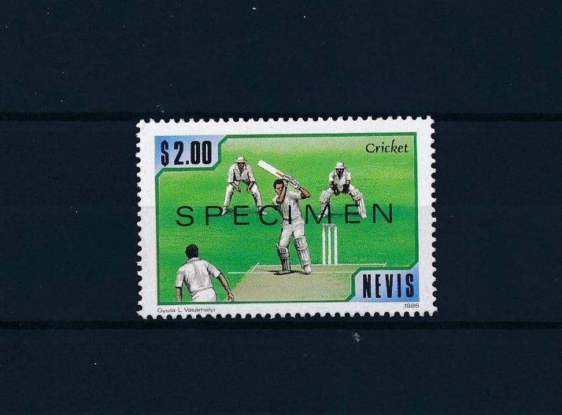 [58135] Nevis 1986 Cricket with overprint specimen from set MNH