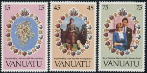 Vanuatu #308-310 Royal Wedding Postage Stamps 1981 Mint LH