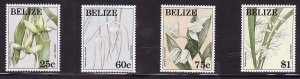 Belize-Sc1031-4- idAB-unused NH set-Flowers-Orchids-Christmas-1994-