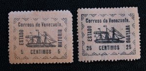 Venezuela Guayana Ship 1,3 MH Local Stamps