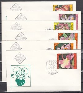 Bulgaria, Scott cat. 3140-3145. Orchids issue. 6 First day covers. ^