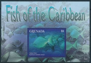 [109114] Grenada 2014 Marine life fish Yellow Chub Souvenir Sheet MNH