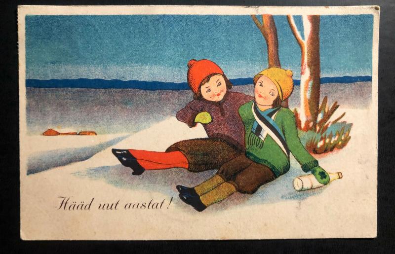 1932 Vandra Estonia Picture Postcard cover to Kaansoo Happy New Year
