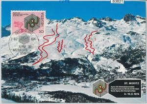 63821 - SWITZERLAND - POSTAL HISTORY: MAXIMUM CARD 1974 -  WINTER SPORT Skiing