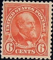 558 6 cent Garfield, Red Orange Stamp mint OG NH VF