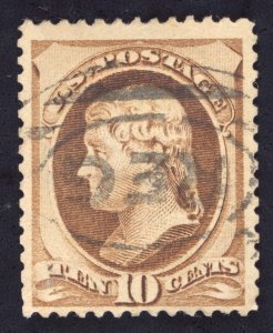 US Scott 150 Used 10c brown Thomas Jefferson, w/o Grill Lot F083 bhmstamps
