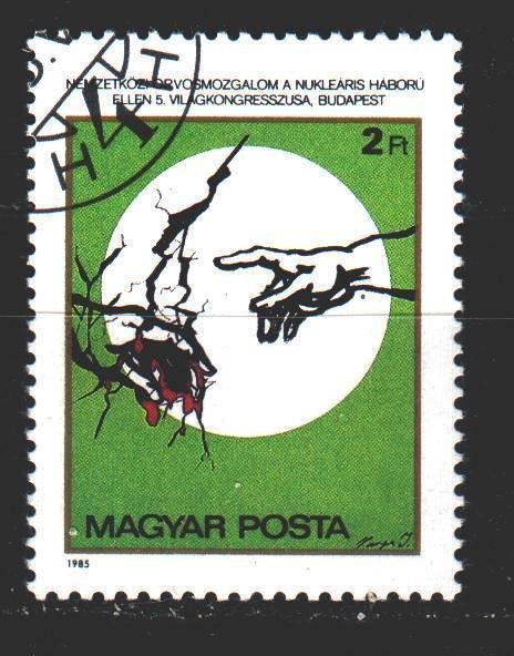 Hungary. 1985. 3771. Against nuclear war, art. USED.