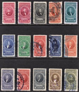 Costa Rica Scott C81, C82A, C83A-88B, C91A  F to VF used.