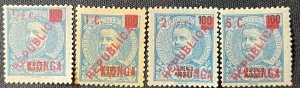 Kionga, 1916, SC 1-4, LH, Set