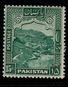 PAKISTAN SG42 1948 15r BLUE-GREEN p12 MNH