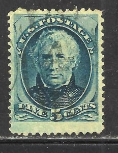 #185 US 5 CENT BLUE TAYLOR-USED-N/G-FINE-VF