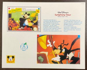 St Vincent Disney Bravo, Mickey and Macaroni! Souvenir Sheet 1992