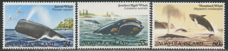 NORFOLK ISLAND Sc#290-292 1982 Whales Complete Set OG Mint NH