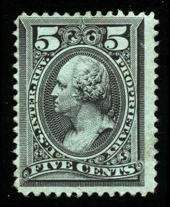 B287 U.S. Revenue Scott RB16b 5-cent Proprietary wmk, uncanceled, SCV = $125