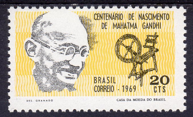 Brazil 1969 Sc#1137 MOHANDAS K.GANDHI Set (1) MNH