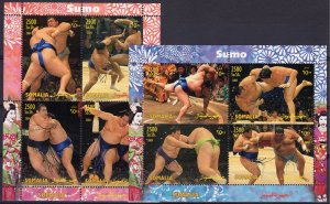 Somalia 2004  SUMO Japanse Martial Art  2 Sheetlets of 4 values each (8v) MNH